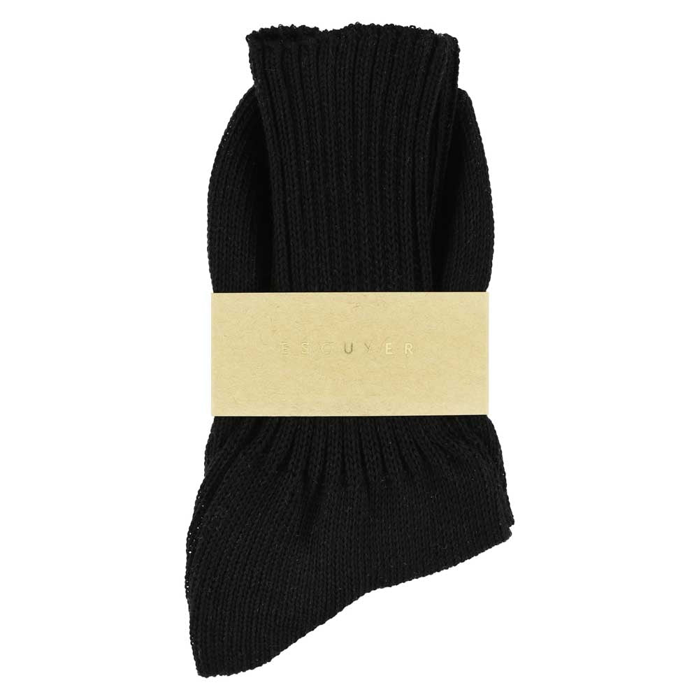 Women Crew Socks - Black - Escuyer