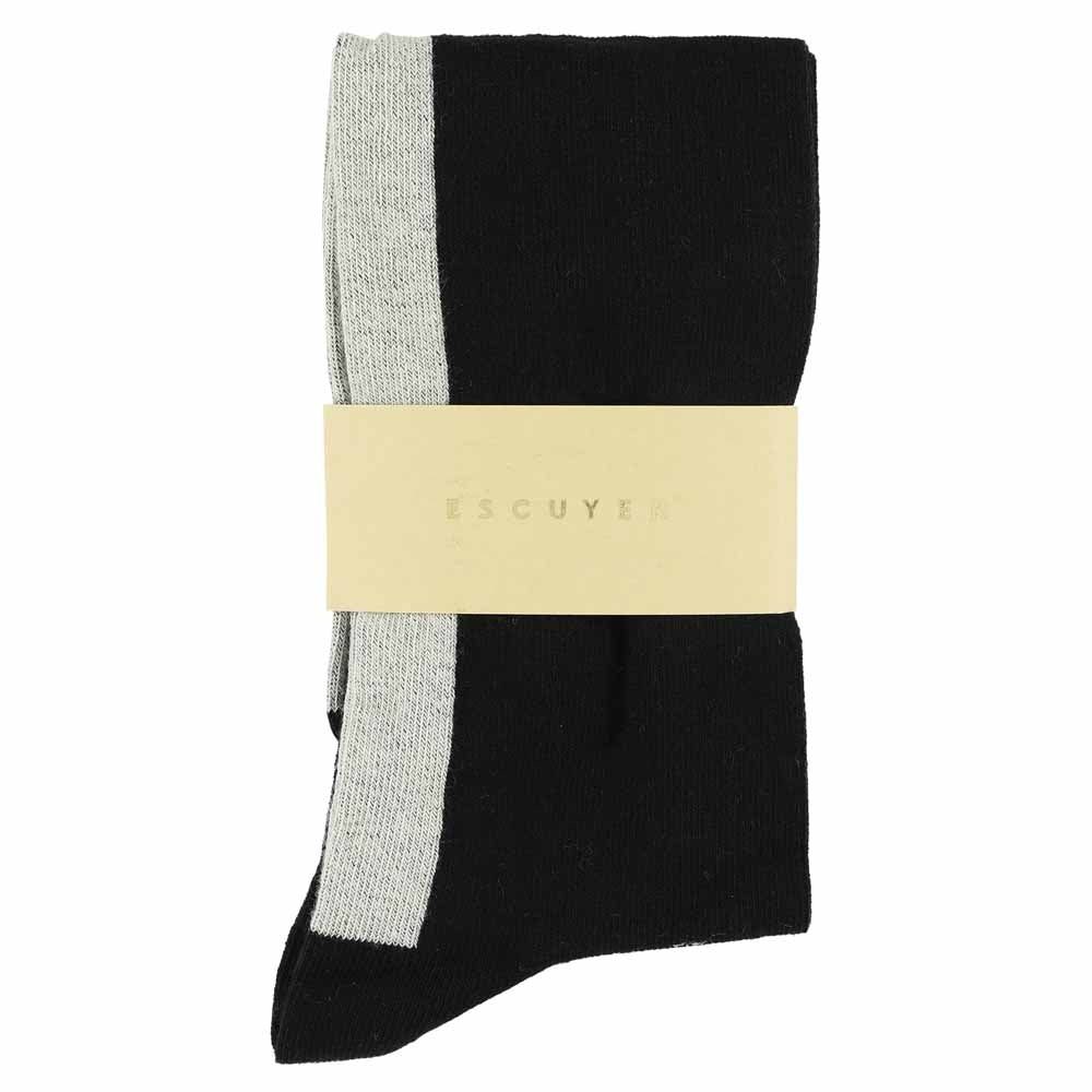 Women Knee High Socks Black / Ecru - Escuyer