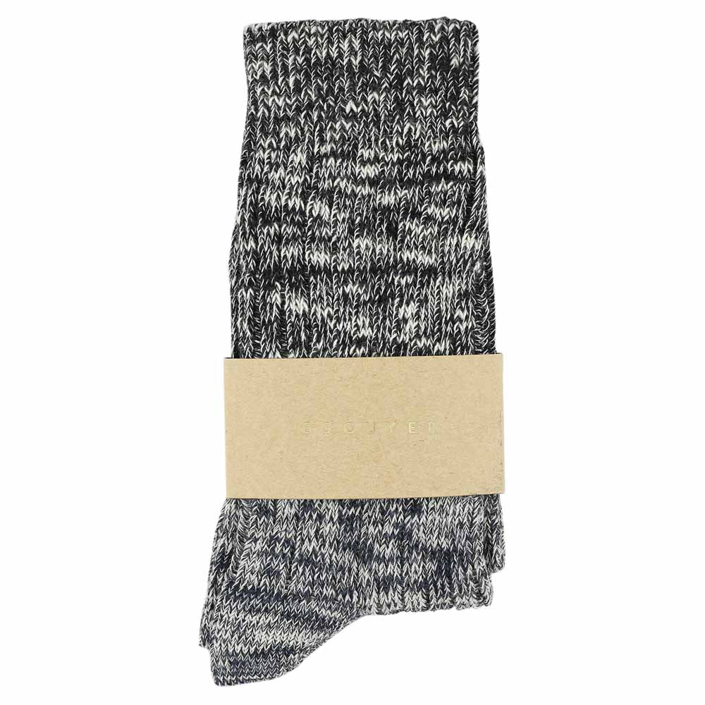 Women Melange Block Socks - Black / Blue - Escuyer