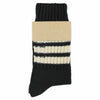Women Stripes Crew Socks - Black / Ecru - Escuyer