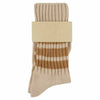 Women Stripes Crew Socks - Pink / Brown - Escuyer