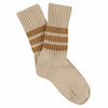 Women Stripes Crew Socks - Pink / Brown - Escuyer