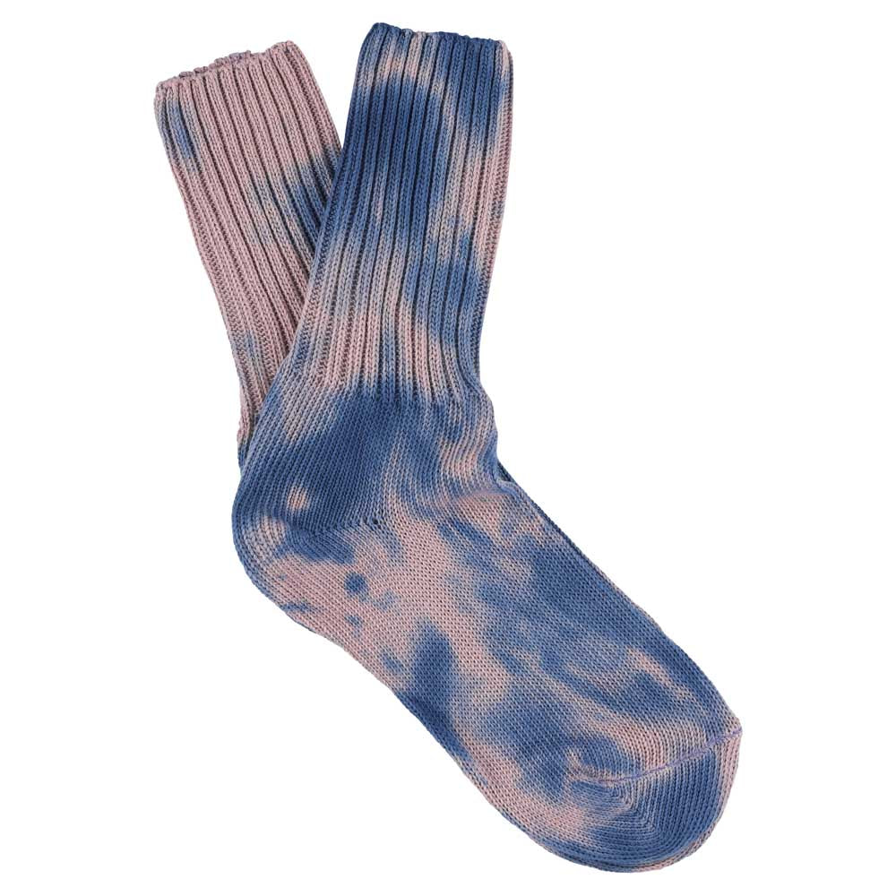 Women Tie Dye Socks - Indigo / Coral - Escuyer