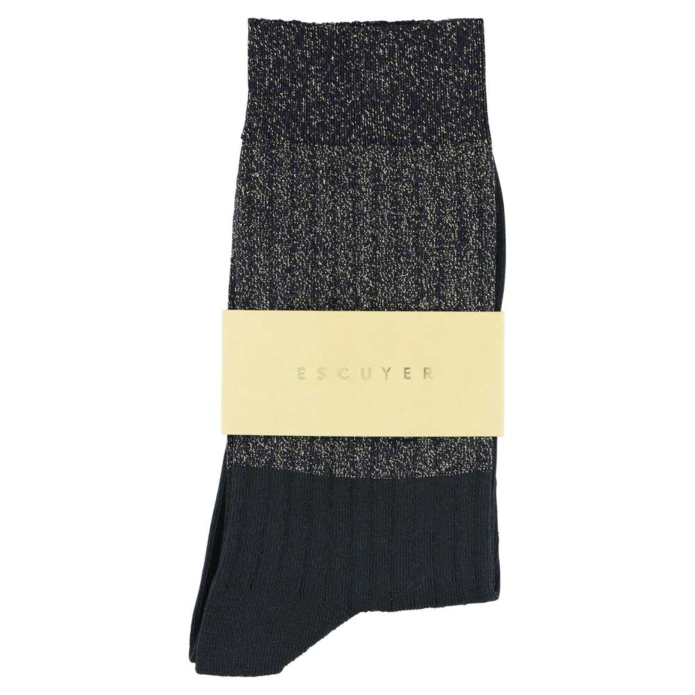 Lurex Block Socks - Gold  / Black - Escuyer