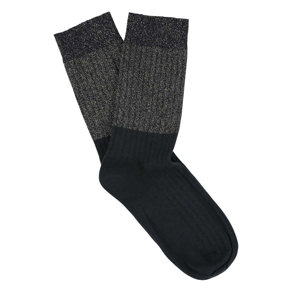 Lurex Block Socks - Gold  / Black - Escuyer