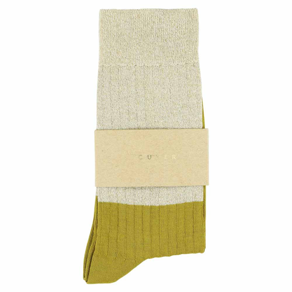 Lurex Block Socks - Gold  / Yellow - Escuyer