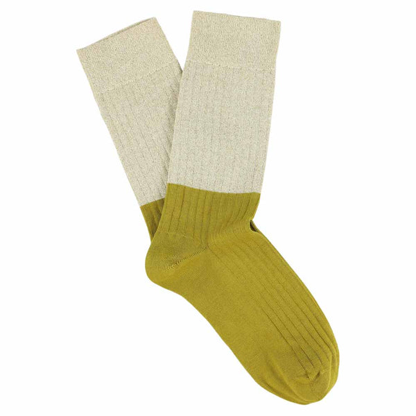 Lurex Block Socks - Gold  / Yellow - Escuyer