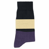 Women Block Socks - Carbon / Purple - Escuyer