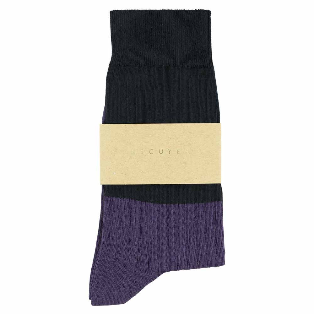 Women Block Socks - Carbon / Purple - Escuyer