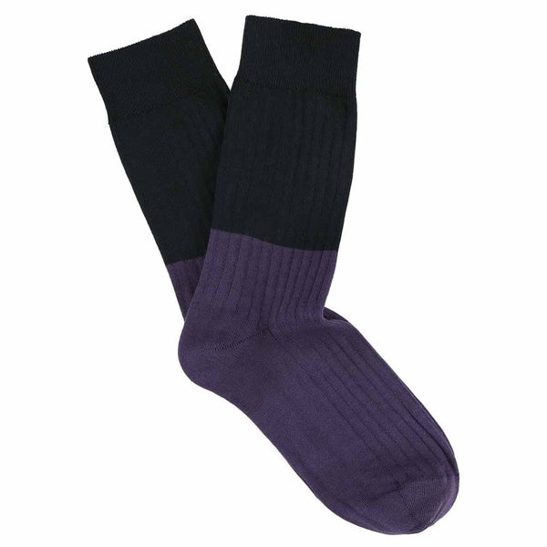 Women Block Socks - Carbon / Purple - Escuyer