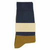 Women Block Socks - Navy / Cumin - Escuyer