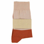 Women Block Socks - Pink / Brick - Escuyer