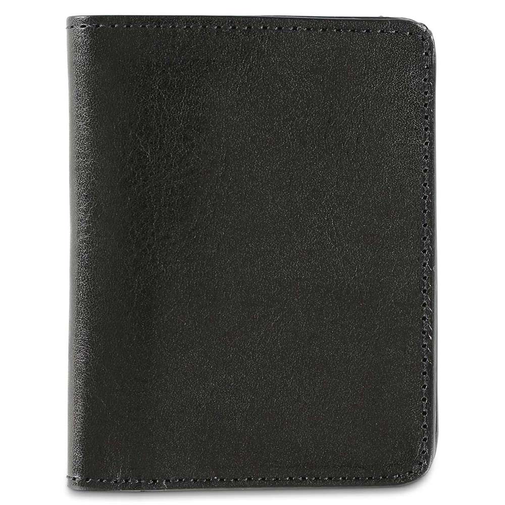 Escuyer black slim leather wallet — Italian vegetable tanned leather, front view