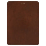 Escuyer light brown and orange leather MacBook sleeve — light brown front panel, Italian veg-tanned leather, handmade in Portugal