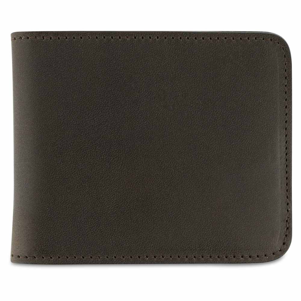 Escuyer khaki and natural billfold wallet showing exterior and hand painted edges