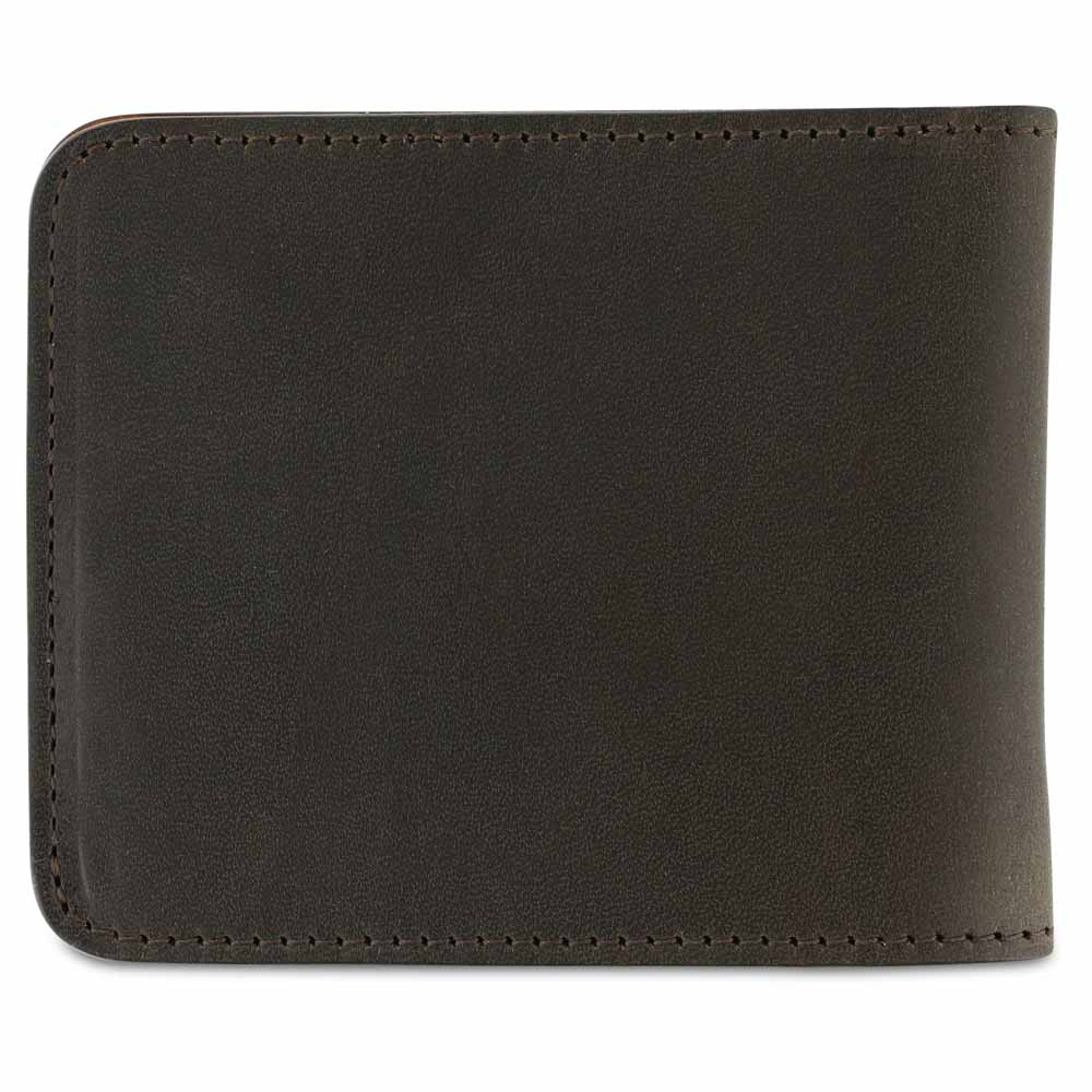 Escuyer khaki and natural billfold wallet — detail showing khaki exterior and natural interior contrast