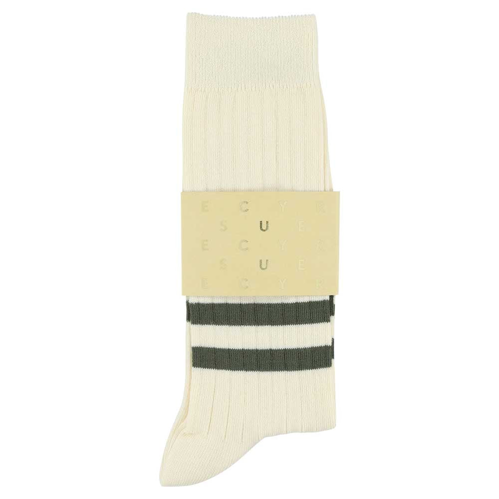Men Stripes socks - Ecru / Khaki - Escuyer
